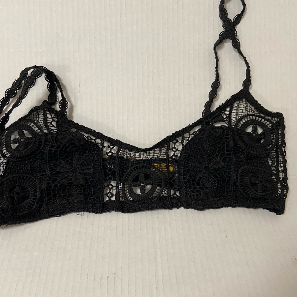 Black crochet bra size medium